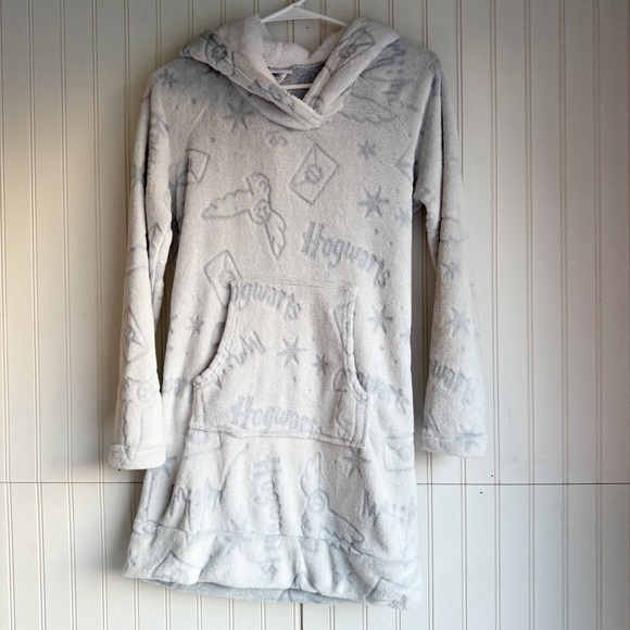Wizarding World Of Harry Potter Other - Wizarding World Of Harry Potter Size S Blue Gray Cozy Fleece Hooded Nightgown